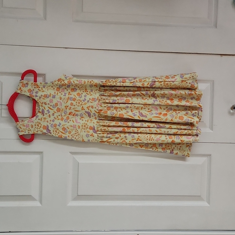 NWT Dot Dot Smile Green with Purple, Orange & Pink Birds Tank Top Twirl Dress